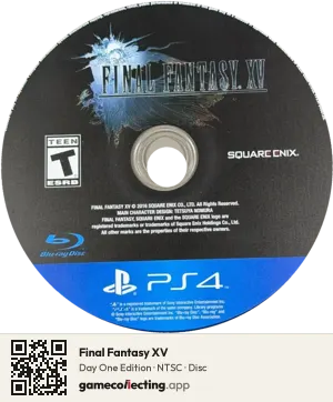 Final Fantasy XV PlayStation 4, NTSC disc