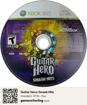 Guitar Hero: Smash Hits Xbox 360, NTSC disc