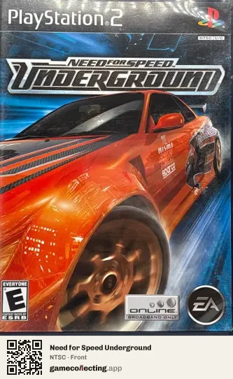 Need for Speed Underground PlayStation 2, NTSC box front