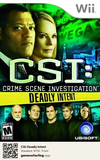 CSI: Deadly Intent Nintendo Wii, NTSC box front