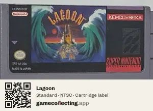 Lagoon Super Nintendo Entertainment System, NTSC cartridge label