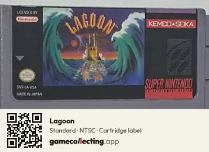 Lagoon Super Nintendo Entertainment System, NTSC cartridge label