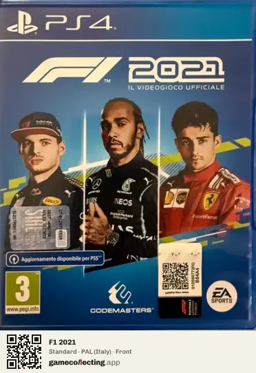 F1 2021 PlayStation 4, Italy box front