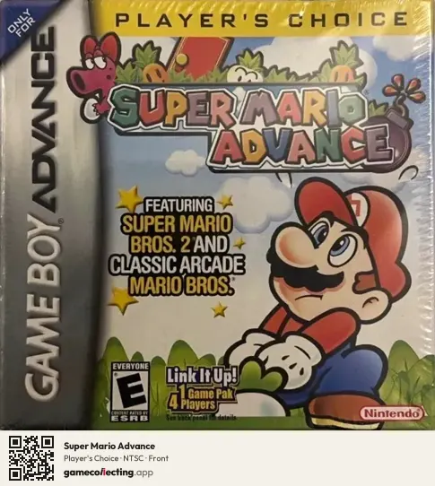 Super Mario Advance Game Boy Advance, NTSC box front
