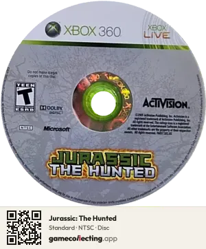 Jurassic: The Hunted Xbox 360, NTSC disc