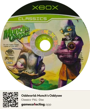 Oddworld: Munch's Oddysee Xbox, PAL disc