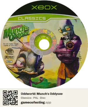 Oddworld: Munch's Oddysee Xbox, PAL disc