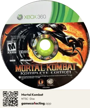 Mortal Kombat Xbox 360, NTSC disc