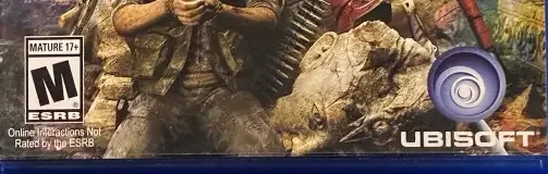Far Cry 4, the ESRB box on its front