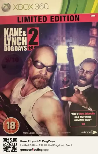 Kane & Lynch 2: Dog Days Xbox 360, United Kingdom box front
