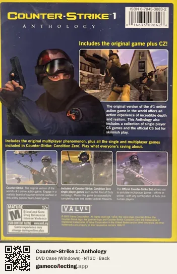 Counter-Strike 1: Anthology Computer, NTSC box back