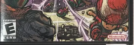 Super Mario Strikers, the ESRB box on its front