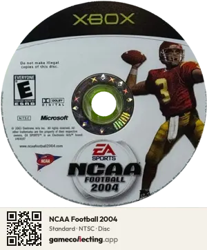 NCAA Football 2004 Xbox, NTSC disc