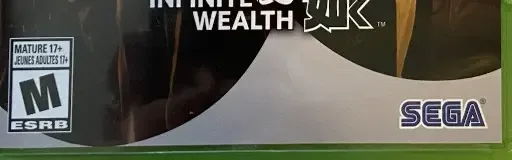 Like a Dragon: Infinite Wealth, the ESRB box on its front