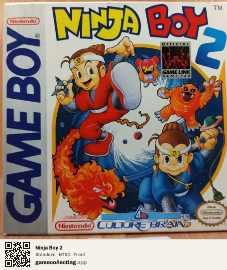 Ninja Boy 2 Game Boy, NTSC box front