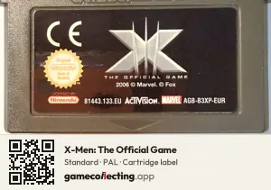 X-Men: The Official Game Game Boy Advance, PAL cartridge label
