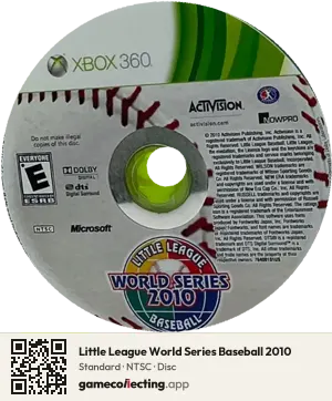Little League World Series Baseball 2010 Xbox 360, NTSC disc
