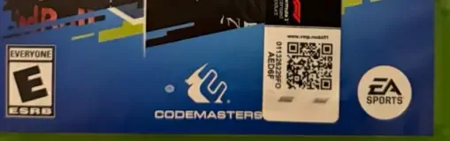 F1 2021, the ESRB box on its front