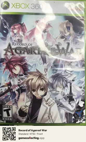 Record of Agarest War Xbox 360, NTSC box front