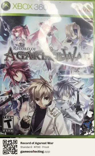 Record of Agarest War Xbox 360, NTSC box front