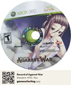 Record of Agarest War Xbox 360, NTSC disc