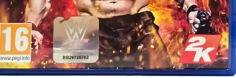 WWE 2K17, the PEGI square on its front