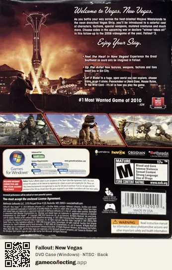 Fallout: New Vegas Computer, NTSC box back