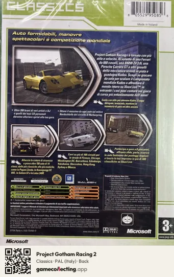 Project Gotham Racing 2 Xbox, Italy box back