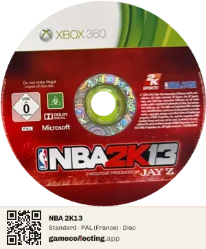 NBA 2K13 Xbox 360, PAL disc