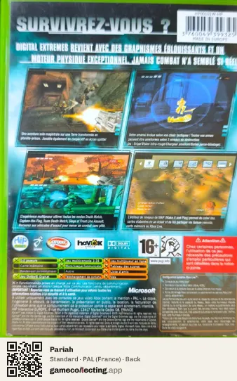 Pariah Xbox, France box back