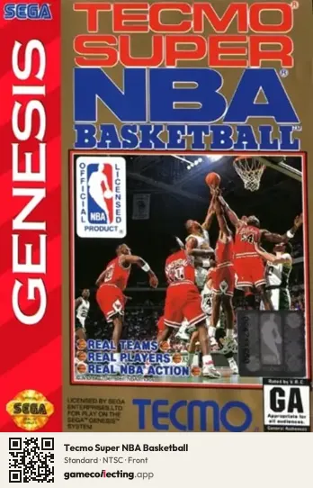 Tecmo Super NBA Basketball Sega Mega Drive / Genesis, NTSC box front