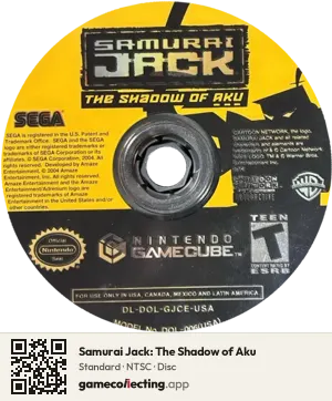 Samurai Jack: The Shadow of Aku Nintendo GameCube, NTSC disc