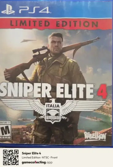 Sniper Elite 4 PlayStation 4, NTSC box front