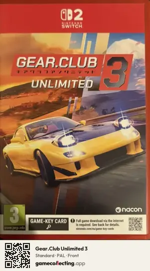 Gear.Club Unlimited 3 Nintendo Switch 2, PAL box front