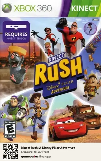 Kinect Rush: A Disney Pixar Adventure Xbox 360, NTSC box front