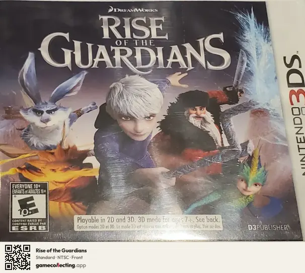 Rise of the Guardians Nintendo 3DS, NTSC box front