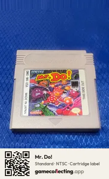 Mr. Do! Game Boy, NTSC cartridge label