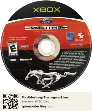 Ford Mustang: The Legend Lives Xbox, NTSC disc