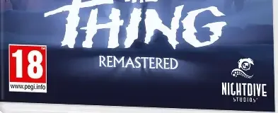 The Thing: Remastered, the PEGI square on its front