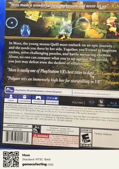 Moss PlayStation 4, NTSC box back