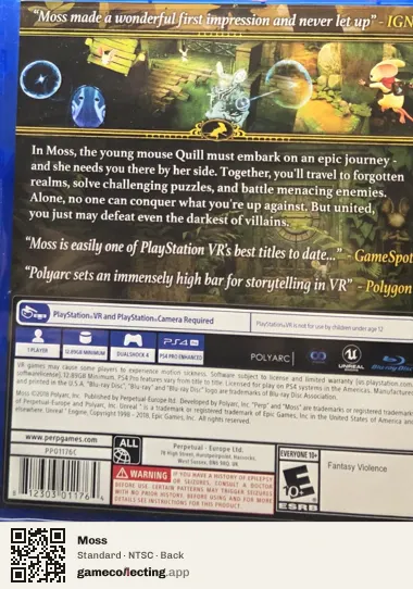Moss PlayStation 4, NTSC box back