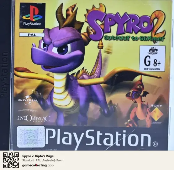 Spyro 2: Ripto's Rage! PlayStation, Australia box front