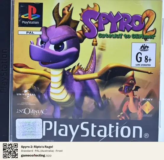Spyro 2: Ripto's Rage! PlayStation, Australia box front