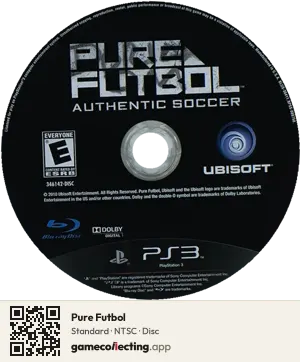 Pure Futbol PlayStation 3, NTSC disc