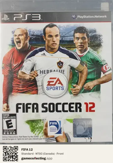 FIFA 12 PlayStation 3, Canada box front