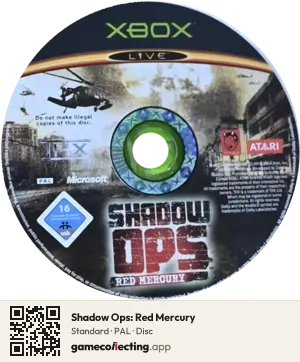 Shadow Ops: Red Mercury Xbox, PAL disc