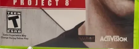 Tony Hawk's Project 8, the ESRB box on its front