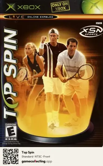 Top Spin Xbox, NTSC box front