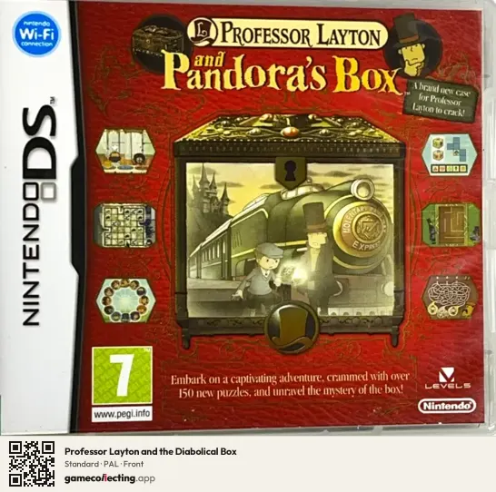 Professor Layton and the Diabolical Box Nintendo DS, PAL box front