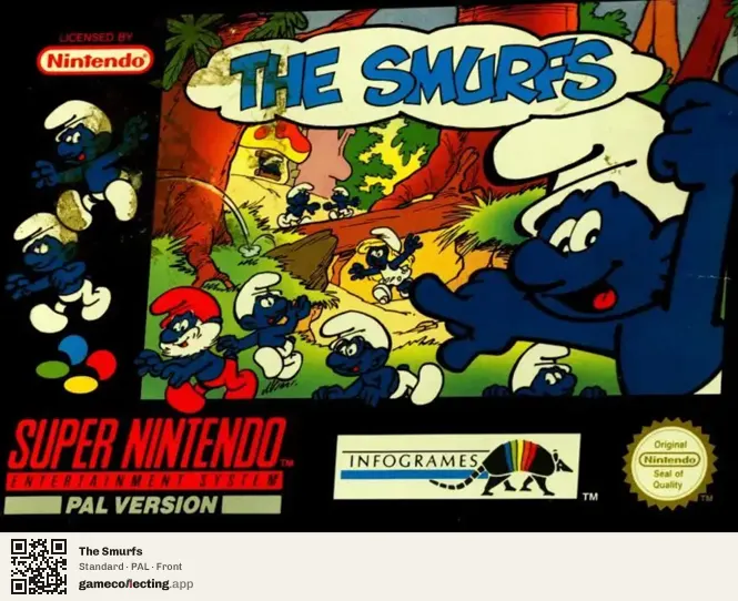 The Smurfs Super Nintendo Entertainment System, PAL box front